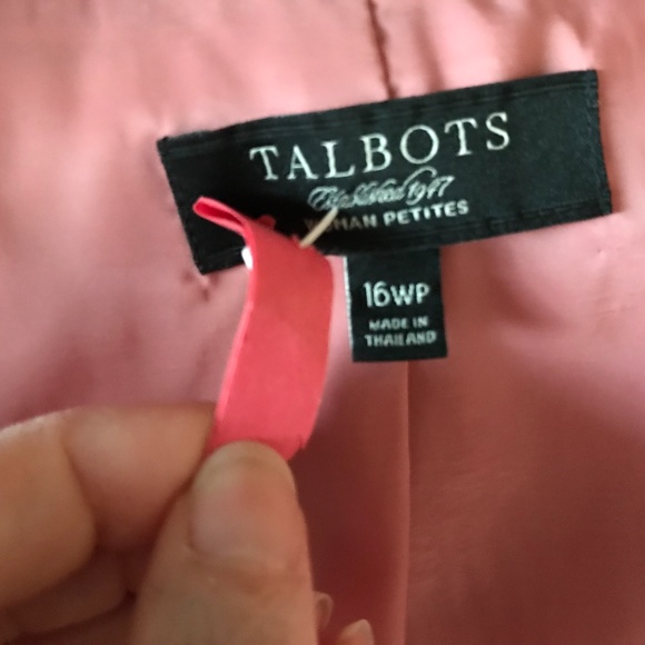Talbots Peach Pink Denim Trench Pea Coat Jacket - Picture 10 of 10